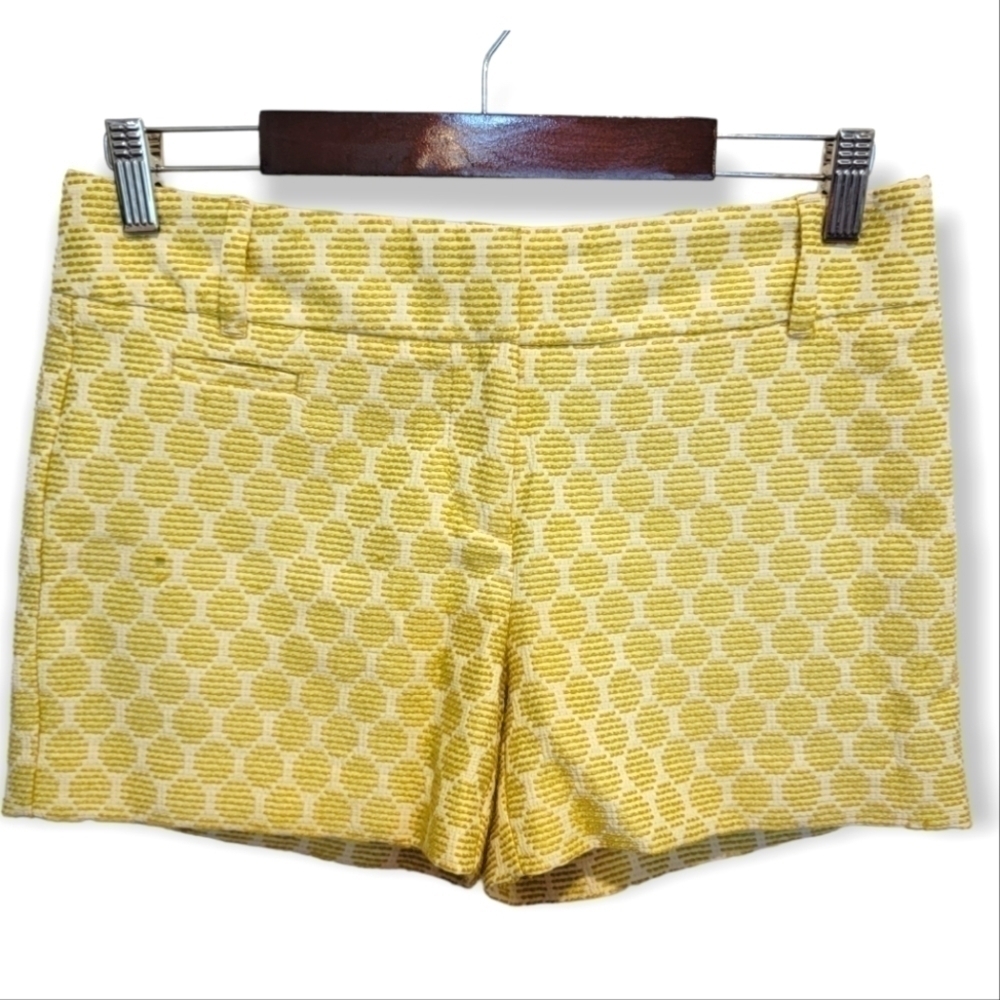 LOFT Green Textured Embroidered Polka Dot Circles Shorts Size 2